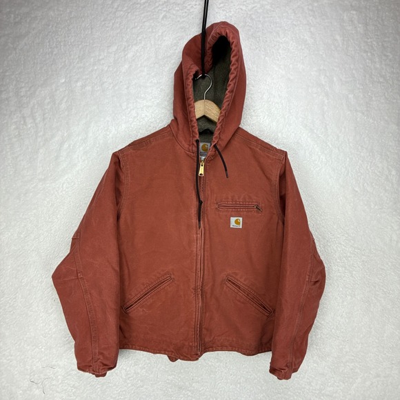 Carhartt Sierra Jacket Sherpa Lined Womens Large WJ141 VRS Vintage Rose Red - Picture 1 of 12